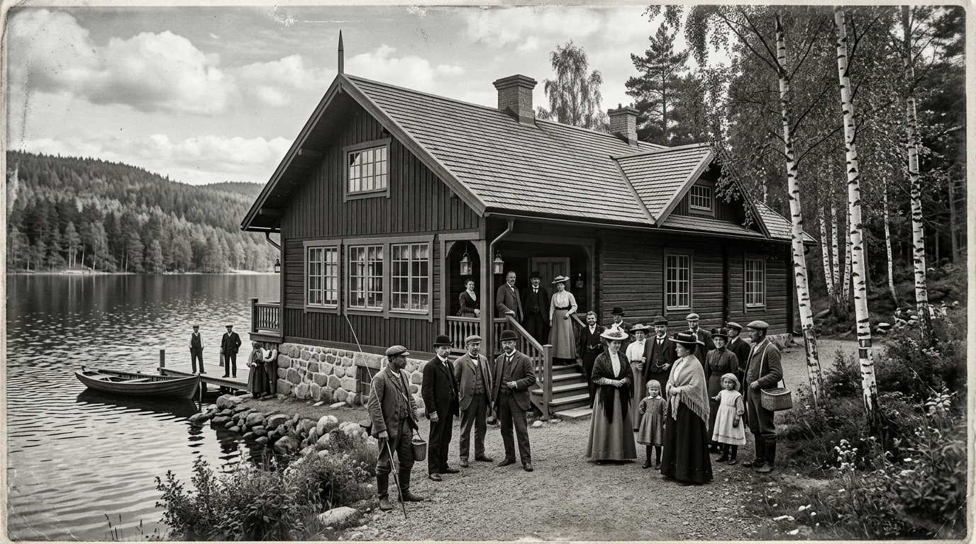 Fictional archival photograph of Eld & Björk from 1906, the year it opened alongside Bjorkholm Estate